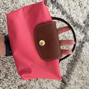 Longchamp Pink and Brown Mini Bag